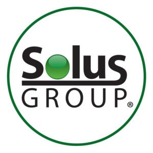 Solus Group text with green circle for the O